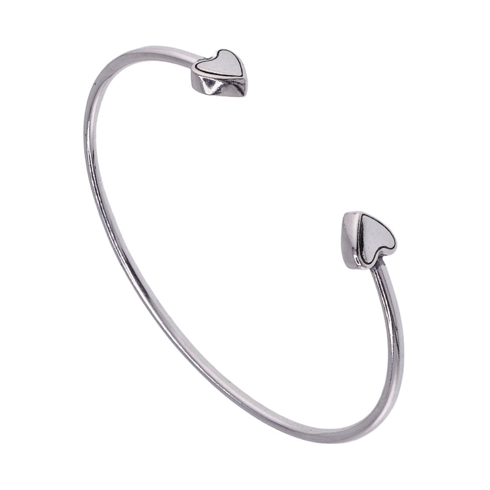 B5005r Hearts Rhodium Bracelet - Selah925.com