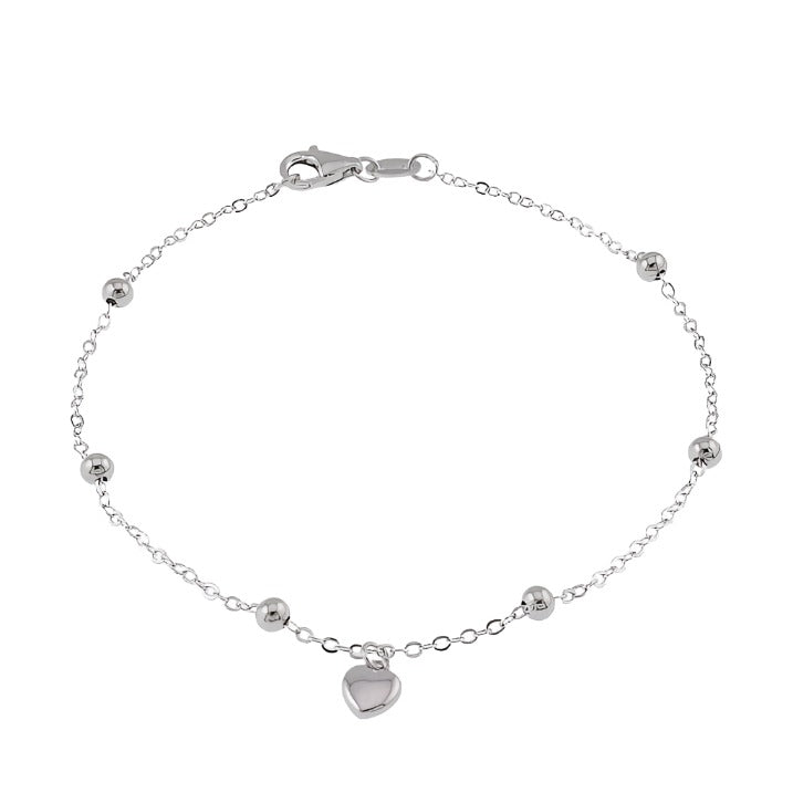 B5010 Heart Rhodium Bracelet - Selah925.com