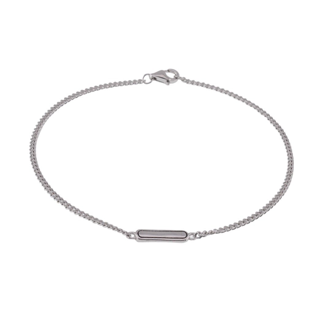 B5017 Plate Rhodium Bracelet - Selah925.com