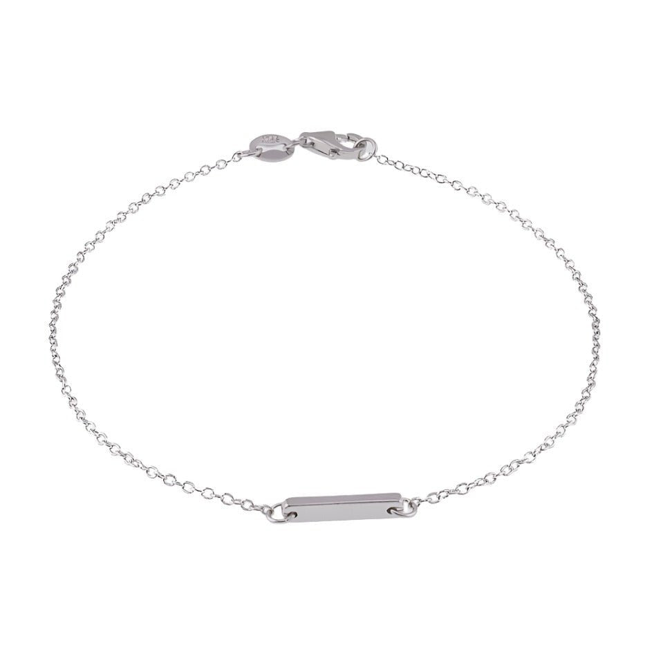 B5018 Plate Rhodium Bracelet - Selah925.com