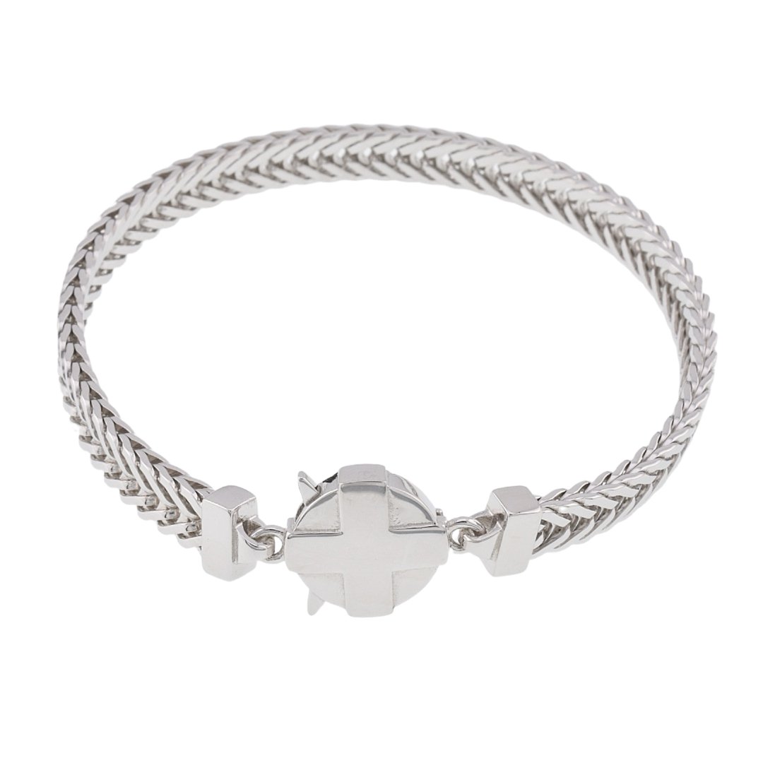 B5022r Rhodium Luxury Cross Bracelet - Selah925.com