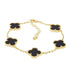 B6000 Gold Plated Black Clover 13mm Bracelet - Selah925.com