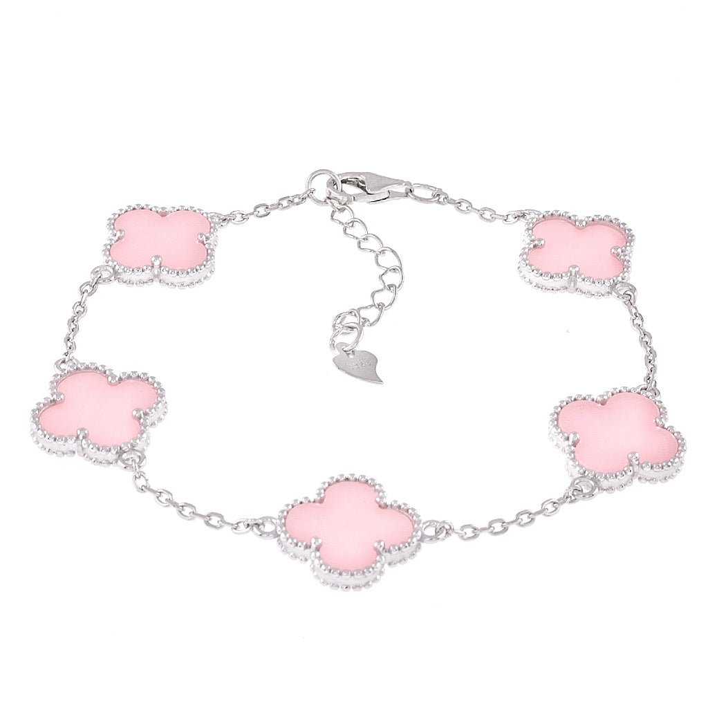 B6000 Pink Clover Bracelet - Selah925.com