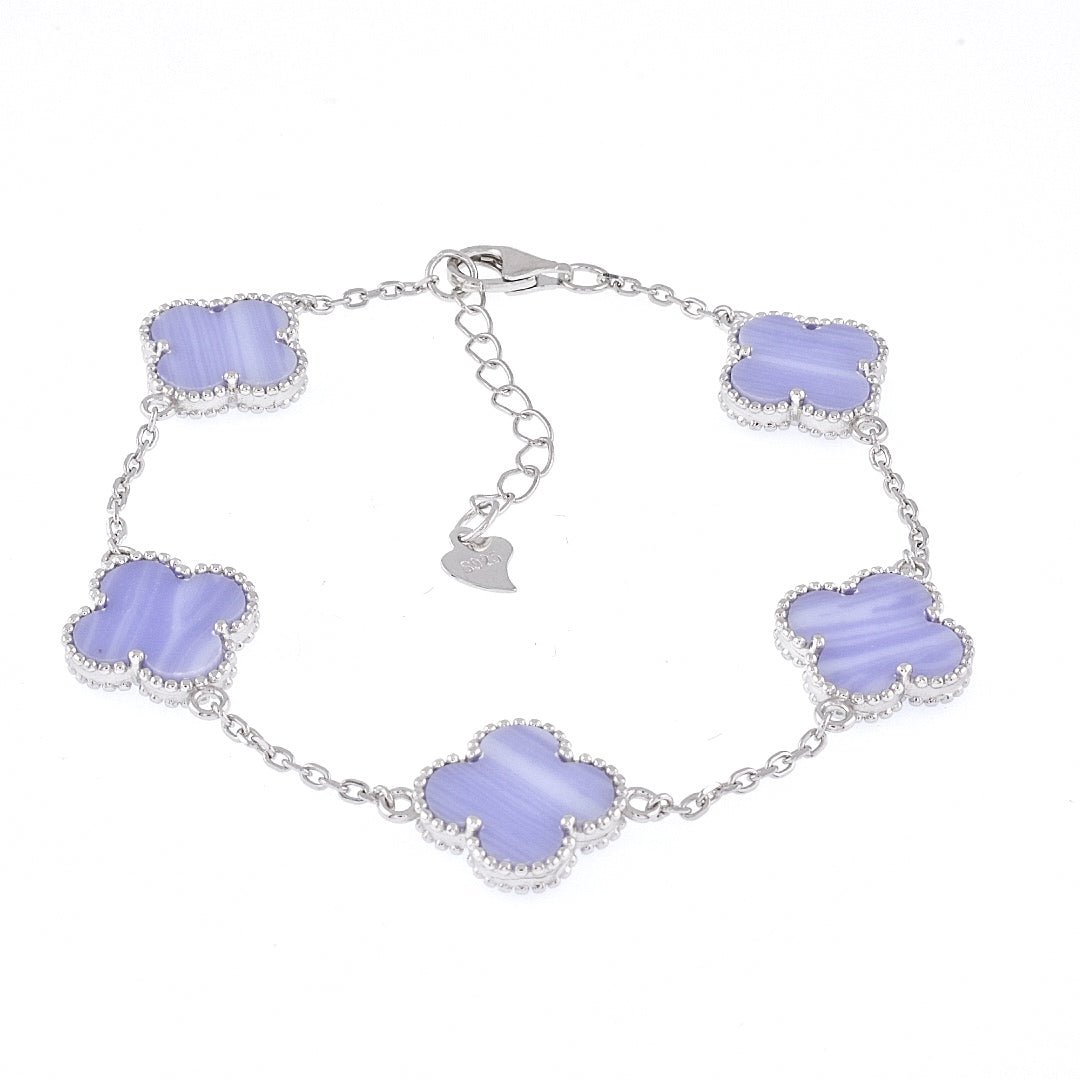 B6000 Purple Clover Bracelet - Selah925.com