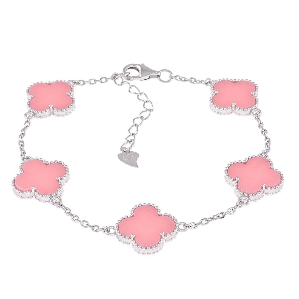 B6000 Salmon Clover Bracelet - Selah925.com