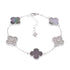 B6001 Gray & CZ Clover Bracelet - Selah925.com