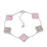 B6001 Power Pink & CZ Clover Bracelet - Selah925.com