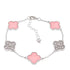 B6001 Salmon & CZ Clover Bracelet - Selah925.com