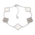 B6001 White & CZ Clover Bracelet - Selah925.com