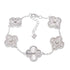 B6003 Silver & CZ Clover Bracelet - Selah925.com