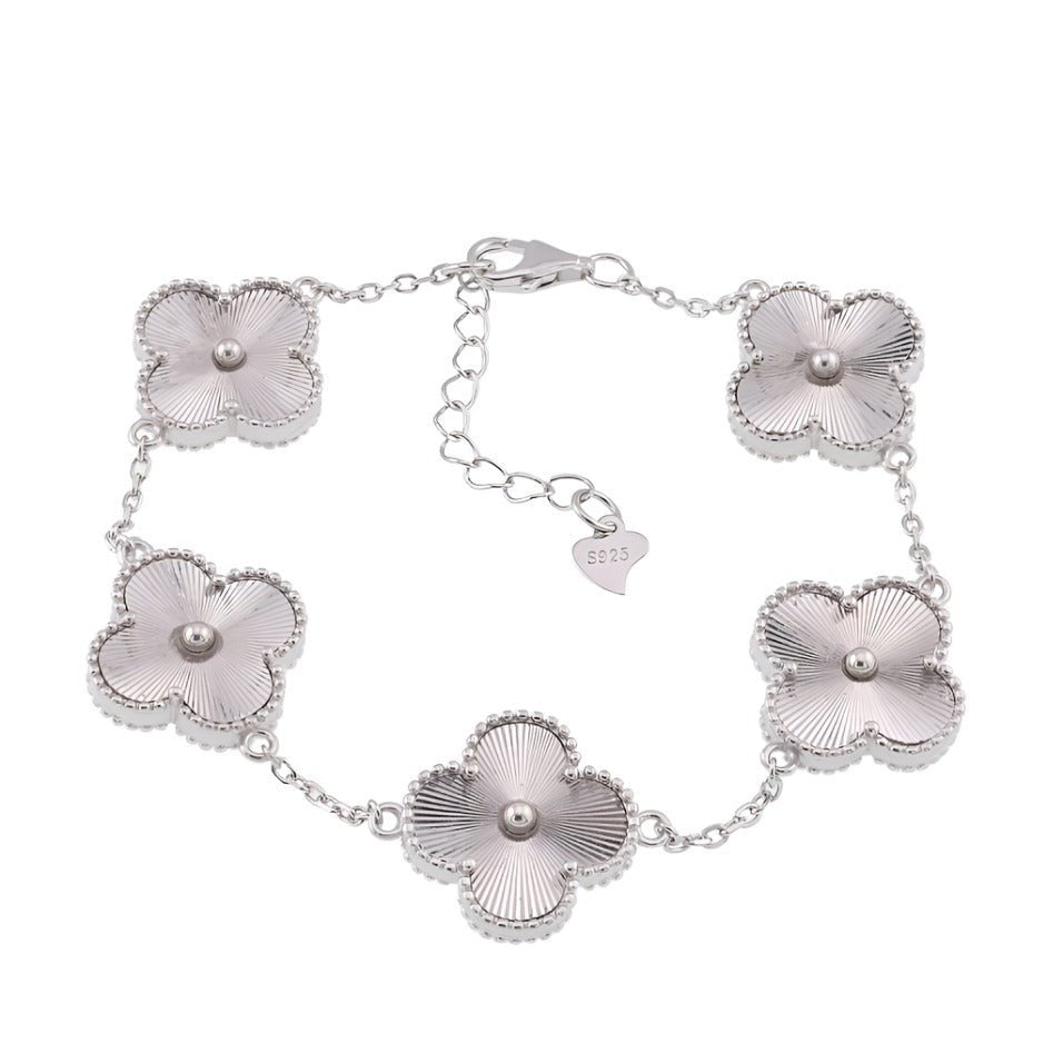 B6004 Silver Clover Bracelet - Selah925.com