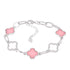 B6011 Clover Salmon Paper Click Bracelet - Selah925.com