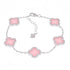 B6013 CZ Border Pink Clover Bracelet - Selah925.com