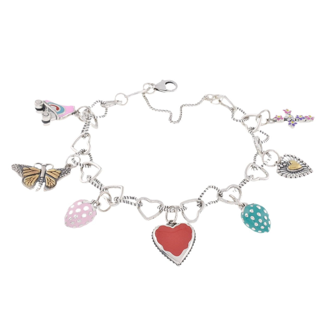 BC2020 Small Heart Bracelet with Chams - Selah925.com