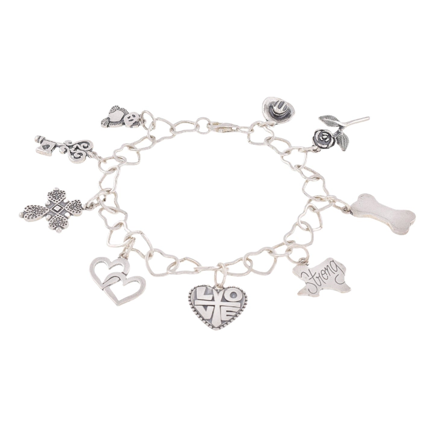 BC5001 Heart Bracelet with Charms - Selah925.com