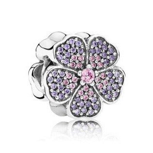 C8052 Purple Flower CZ Charm - Selah925.com