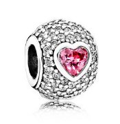 C8153 Pink Heart Charm - Selah925.com