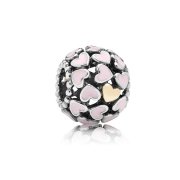 C8159 Pink Hearts Charm - Selah925.com