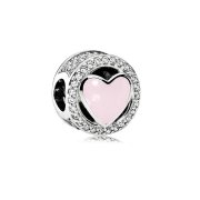 C8236 Pink Heart Charm - Selah925.com