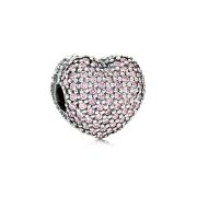 C8246 Pink Stones Heart Charm - Selah925.com