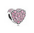 C8270 Pink Stone Heart Charms - Selah925.com