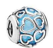 C8273 Blue Stone hearts Charms - Selah925.com