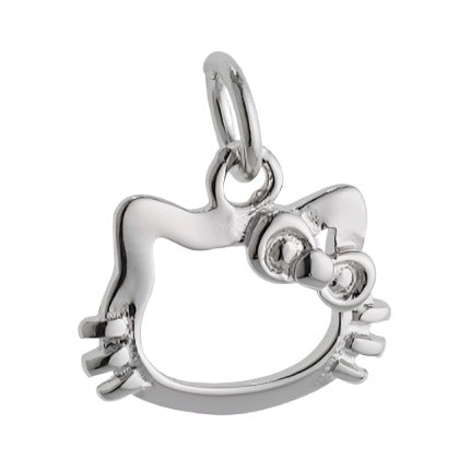 CP2038 Kitty Rhodium Charm - Selah925.com