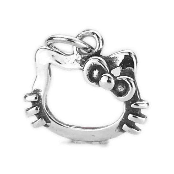 CP2038 Kitty Rhodium Charm - Selah925.com