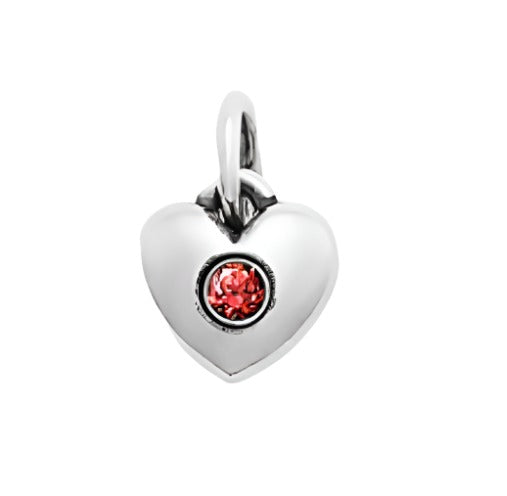 CP2049 Red Gemstone Heart Charm - Selah925.com