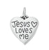 CP2053 Jesus Love Me Rhodium Plated Charm - Selah925.com