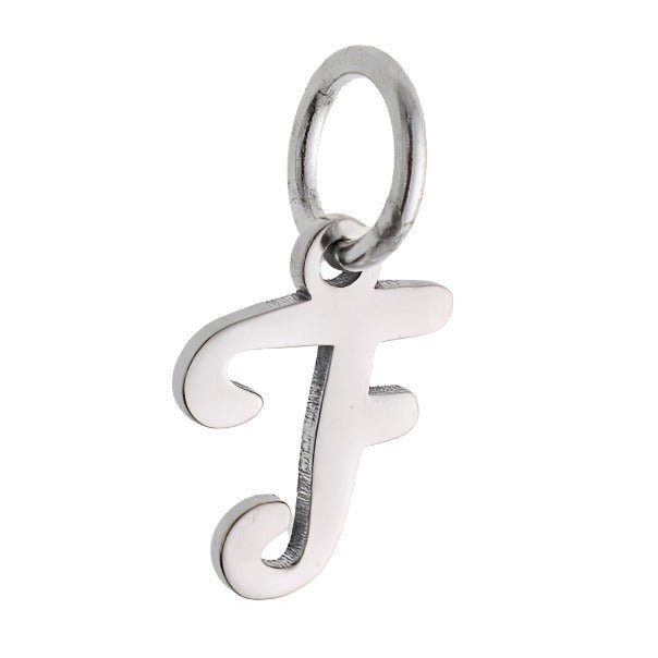 CP2066 Letter Charm Rhodium f - Selah925.com