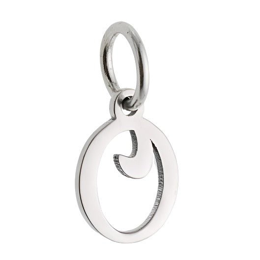 CP2066 Letter Charm Rhodium o - Selah925.com