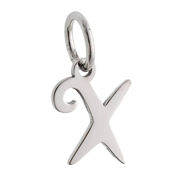 CP2066 Letter Charm Rhodium x - Selah925.com