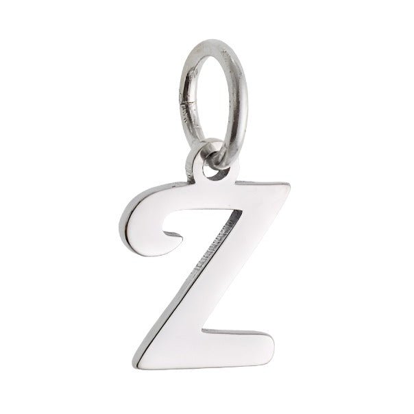 CP2066 Letter Charm Rhodium z - Selah925.com