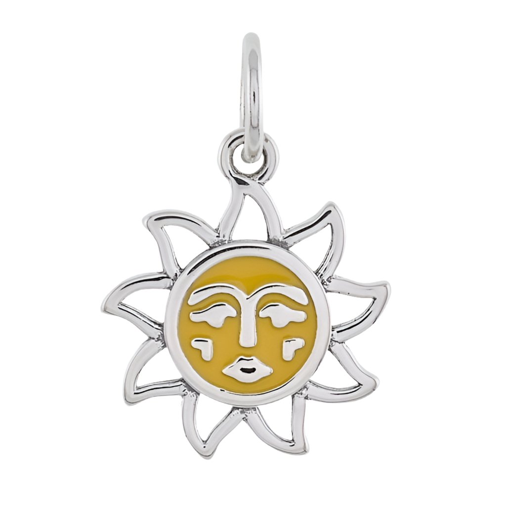 CP2079 Yellow Sun Face Charm - Selah925.com