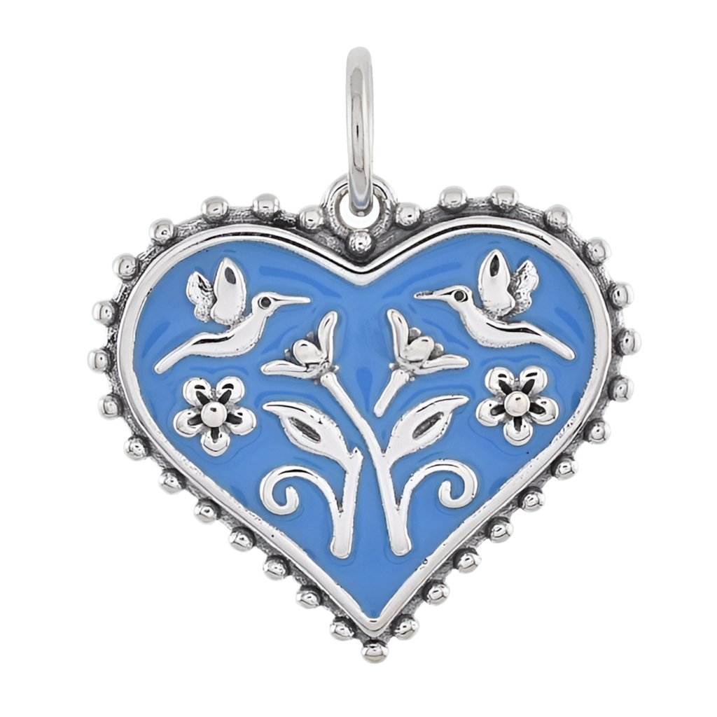 CP2080 Blue Heart Charm - Selah925.com