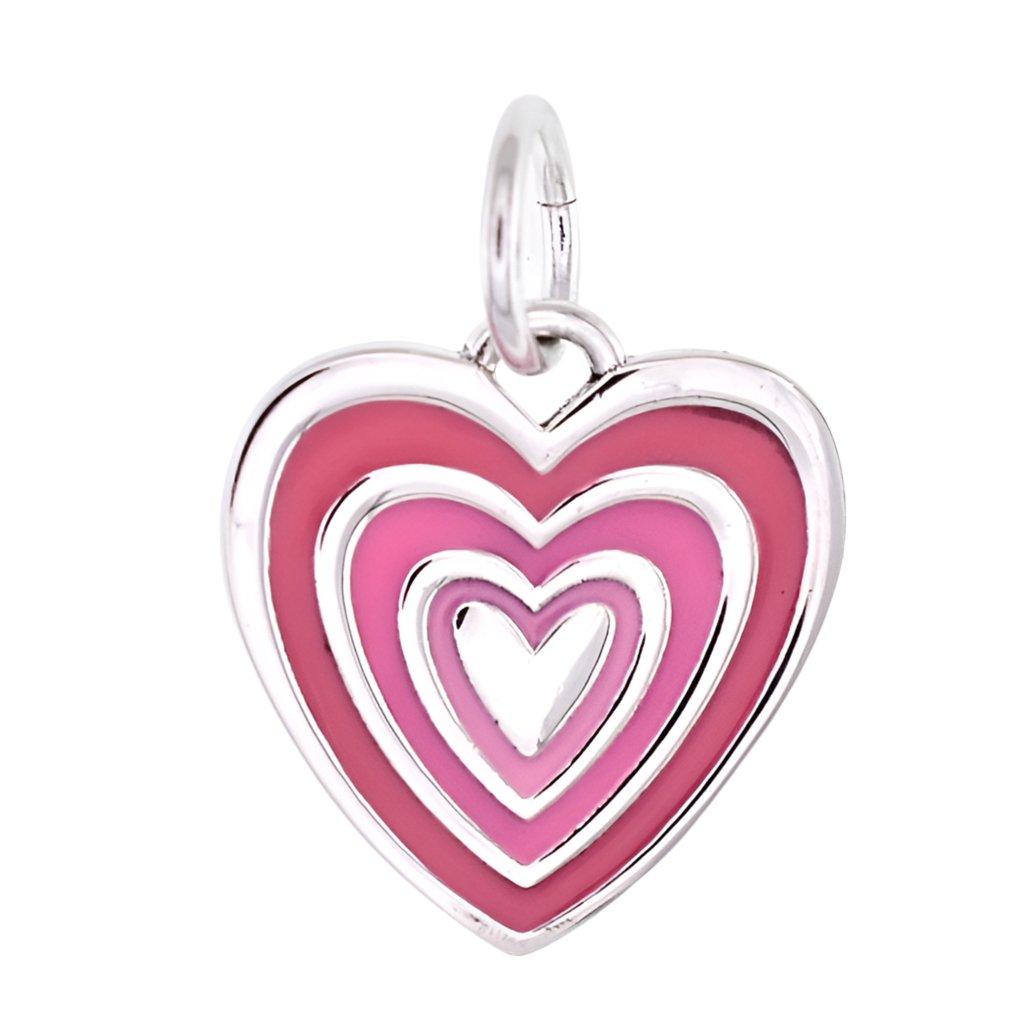 CP2144 Pink Heart Charm - Selah925.com