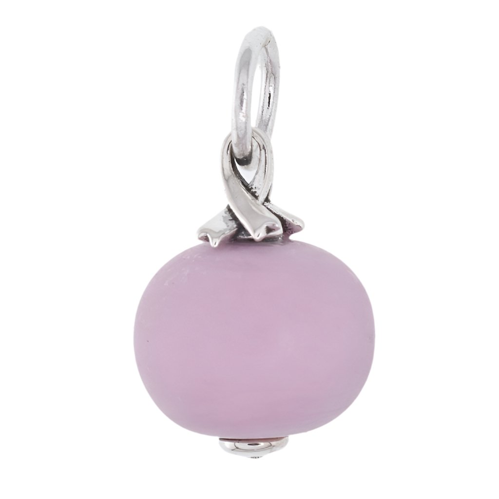 CP2196 Pink Ribbon Glass Charm - Selah925.com