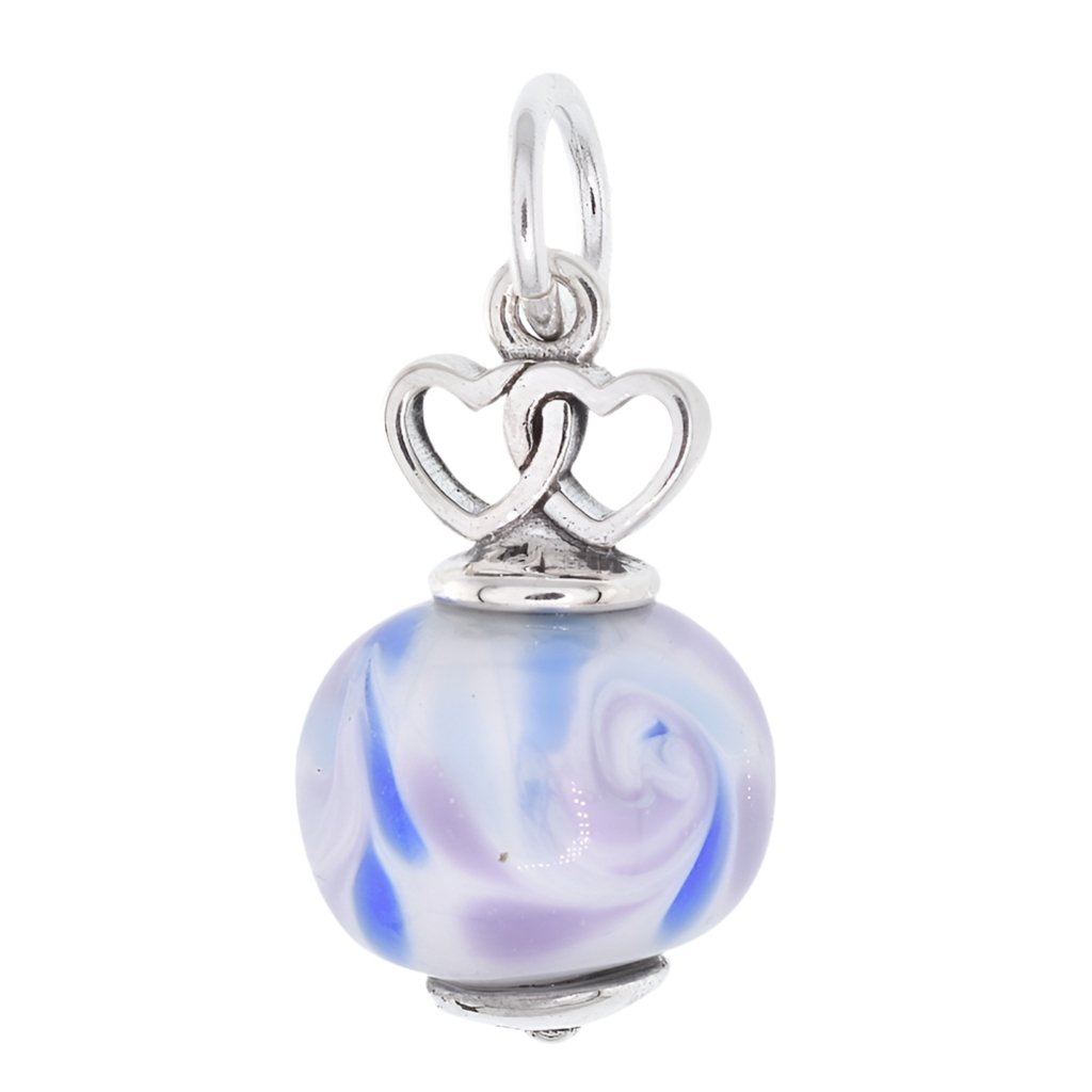 CP2198 Double Heart Marlin Glass Charm - Selah925.com