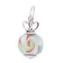 CP2198 Double Heart Orange Multicolor Glass Charm - Selah925.com