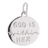 CP3052 "God Is Within Her" Rhodium Charm - Selah925.com