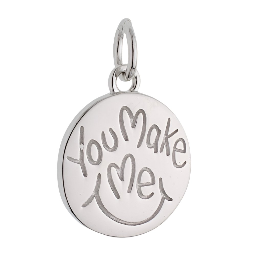 CP3059 &quot;You Make Me Smile&quot; Rhodium Charm - Selah925.com