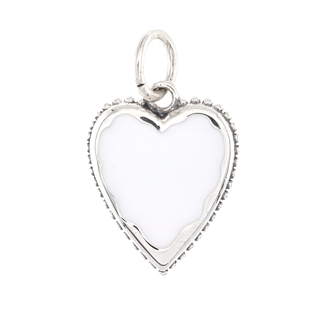 CP3062 White Heart Charm - Selah925.com