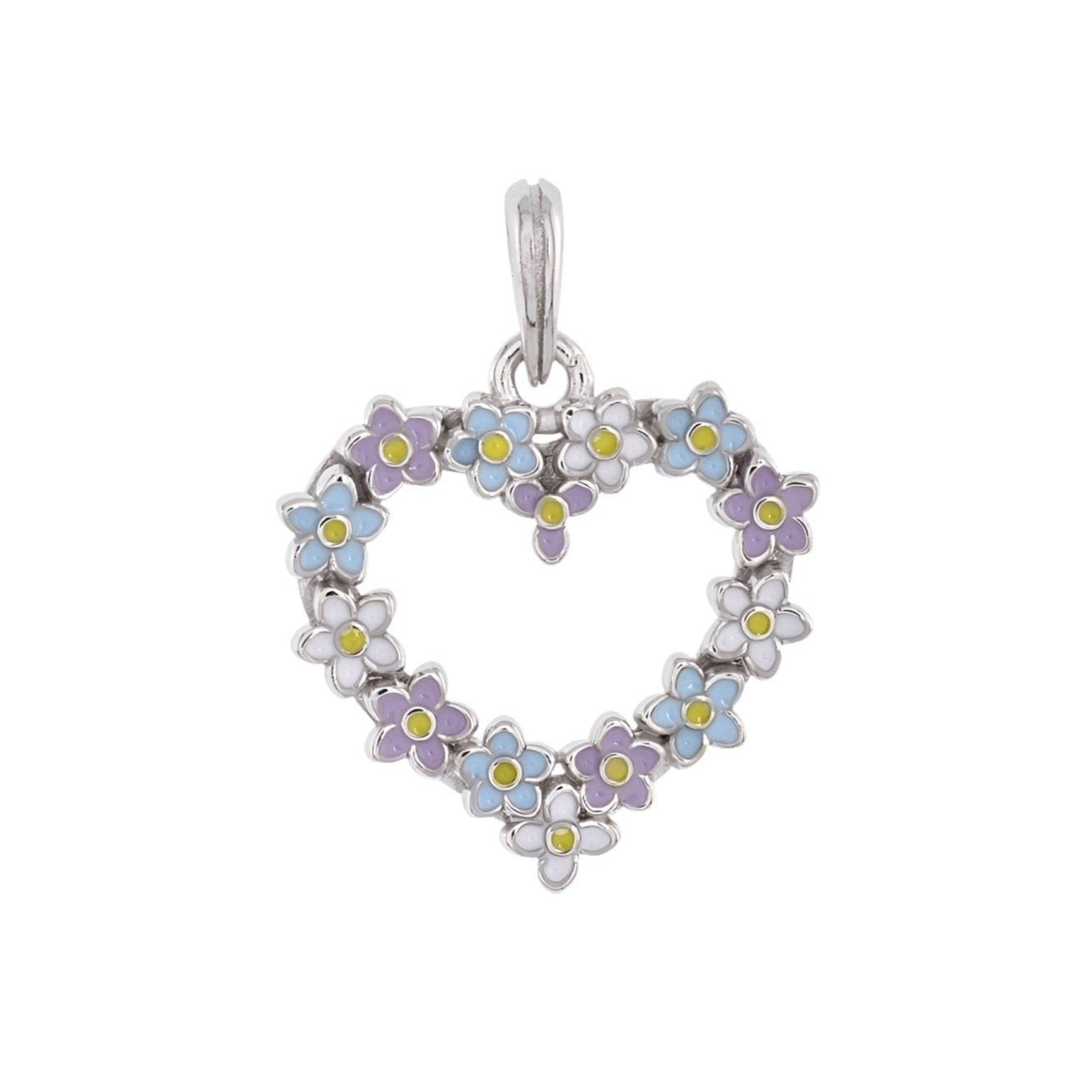 CP3064 Light Blue Mini Floral Heart - Selah925.com