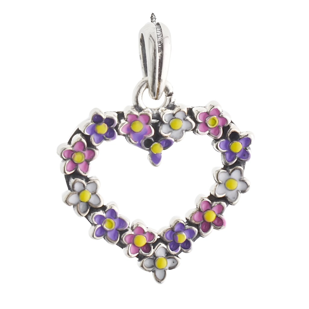 CP3064 Mini Floral Heart Charm - Selah925.com