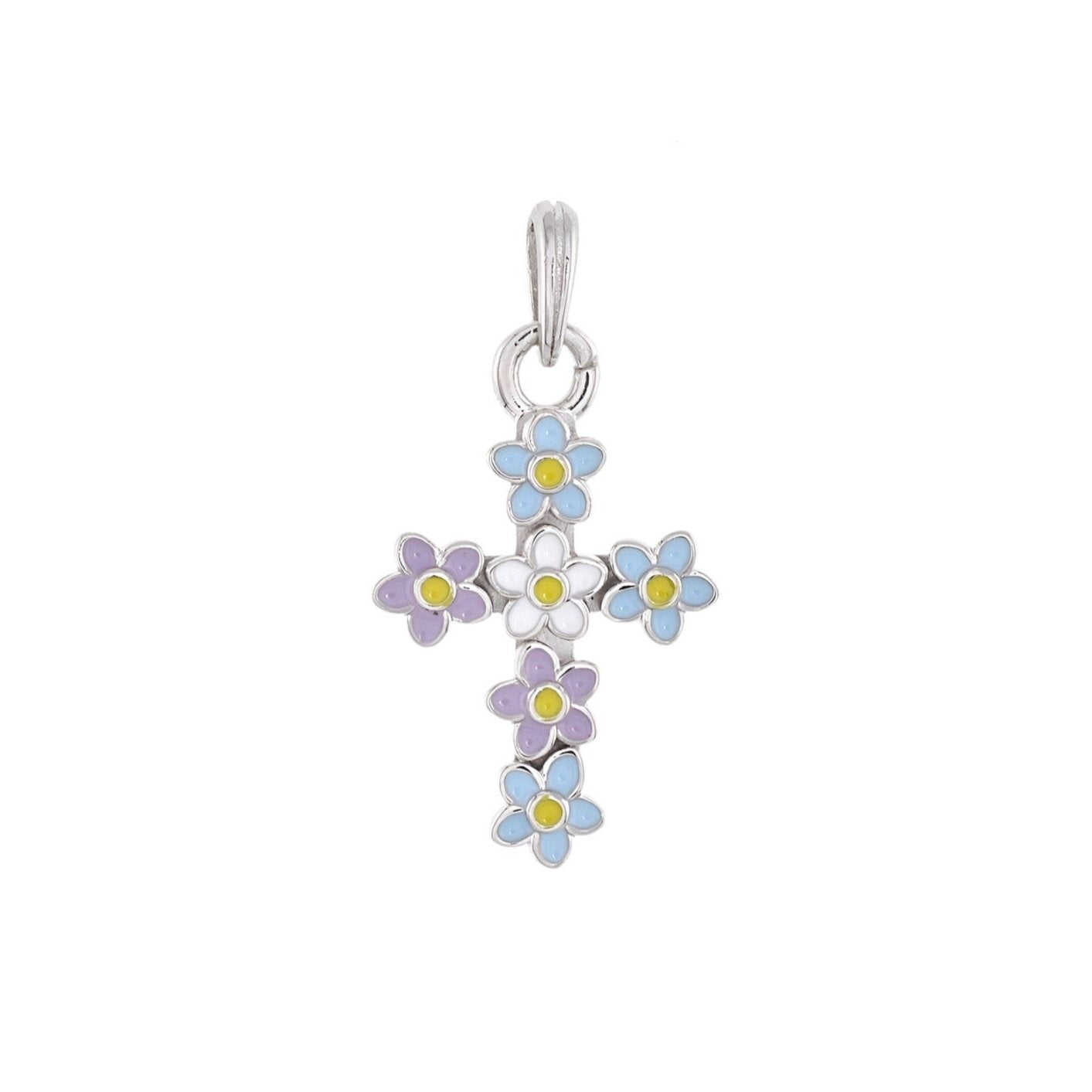 CP3068 Blue &amp; Purple Mini Cross Charm - Selah925.com