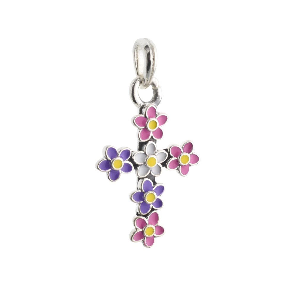 CP3068 Mini Floral Cross Pendant - Selah925.com