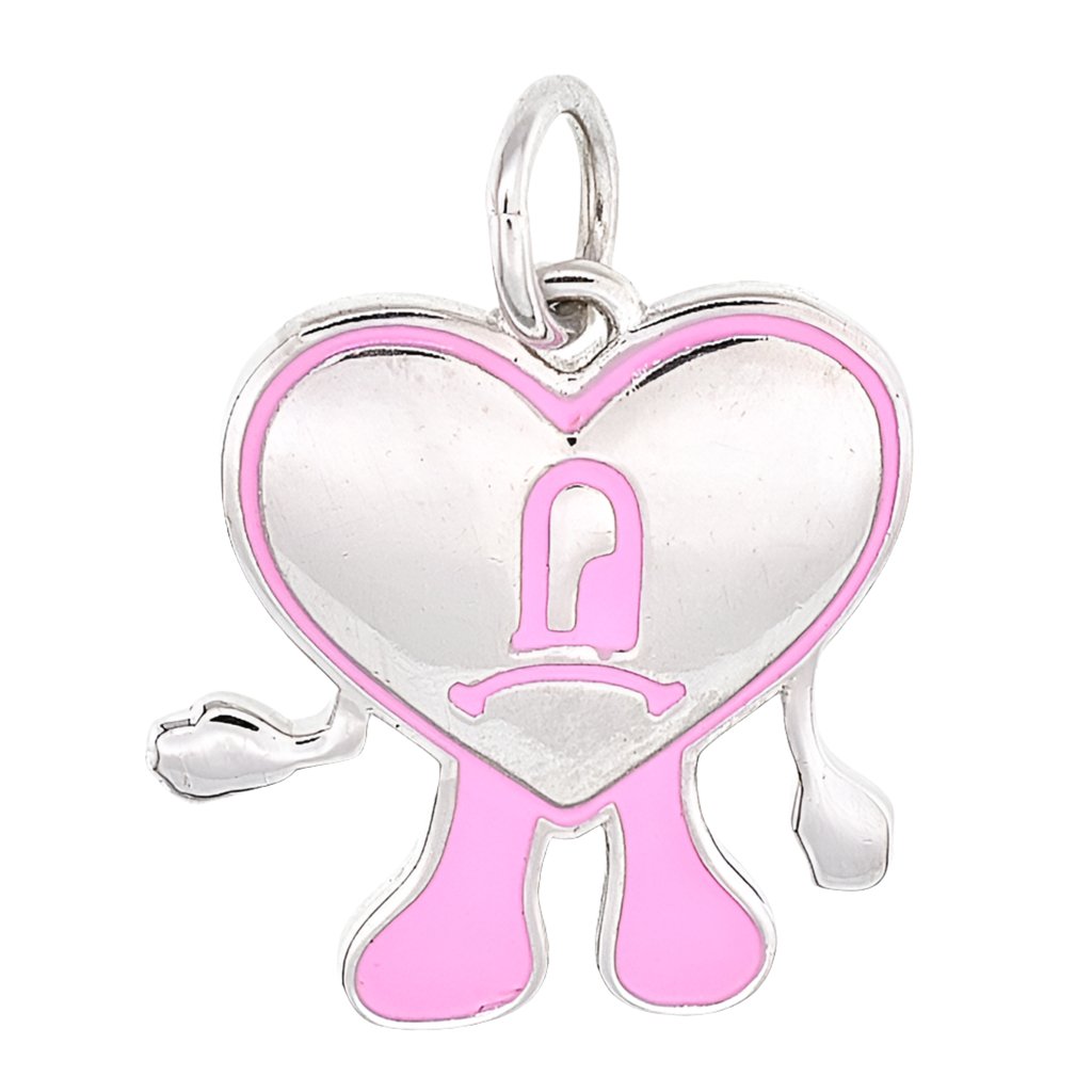 CP3069 Pink Bad Bunny Heart Charm - Selah925.com