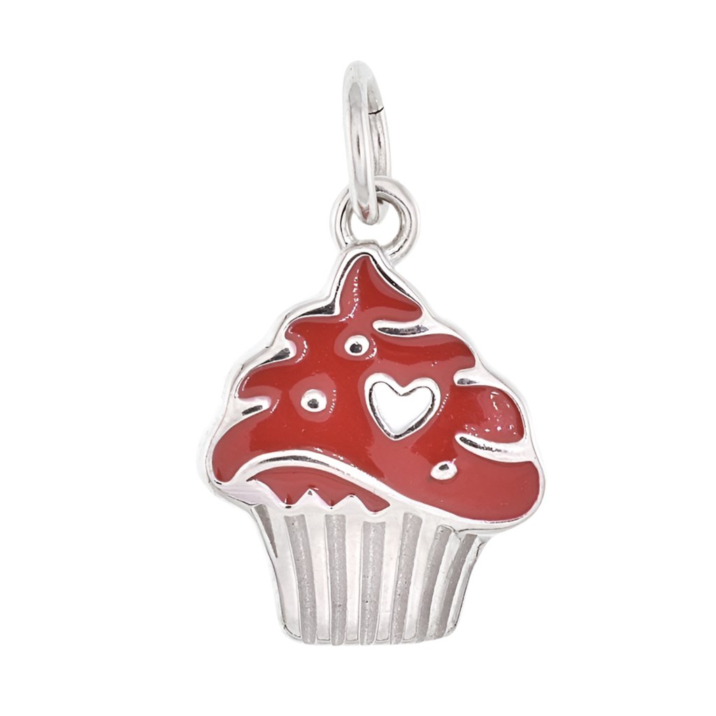 CP3071 Red Cupcake Charm - Selah925.com