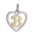 CP3074 Gold Letter B Heart Charm - Selah925.com